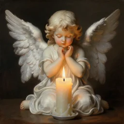 The flame of a candle in the shape of an angel, realistic painting, classical painting, high definition, digital art, matte painting, very detailed, realistic