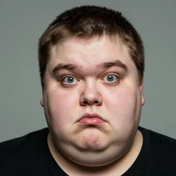 wierd obese man, face