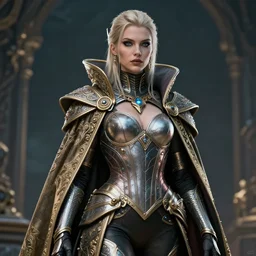 beautiful cyberpunk warrior queen with ornate cloak, highly detailed, 4k, HDR, smooth, sharp focus, hyper realistic, high resolution, award-winning photo