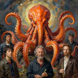 accurate zoological portrait of orange cthulhu by kuldar leement and ruan jia and brad rigney and micha karcz and brad rigney