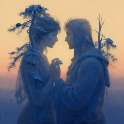 love of the nature by zdzislaw beksinski, by lewis jones, by mattias adolfsson, cold hue's, warm tone gradient background, concept art, beautiful composition, digital painting