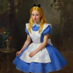a beautifull oil painting of alice in wonderland, unreal engine, 8 k resolution, soft, dramatic lighting, cinematic, insanely intricate, by franz vohwinkel