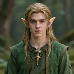 A male elf, forwards facing, centered, realistic, beautiful, high resolution