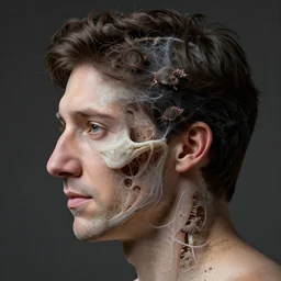 a profile portrait of justin trudeau with translucent skin, visible cranial cavity with cobwebs, dust and rats, beautiful detailed intricate insanely detailed octane render, 8 k artistic photography, photorealistic, chiaroscuro, by david cronenberg, raphael, caravaggio