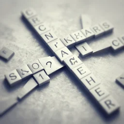crossword puzzle, abstract digital art, sharp focus, digital painting