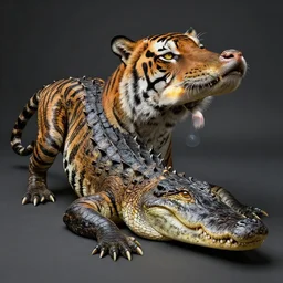 a detailed portrait of dreampunk hybrid alligator ( tiger ) mix beautiful! ( radiation ) by tomasz alen kopera and peter mohrbacher
