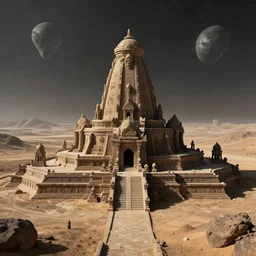 an ancient alien temple located on the never seen before desolated planet from another universe