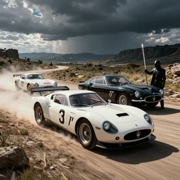 speed racer mach 5, maserati tipo 1 5 1, cinematic 1 6 mm film, moebius and ralph mcquarrie film still, star wars