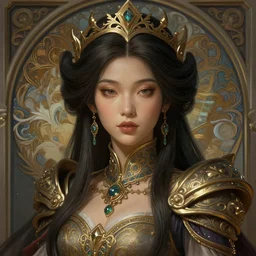 photo of a art anthropomorphic asian girl, deep focus, intricate, elegant, regal, highly detailed, digital painting, artstation, concept art, matte, sharp focus, illustration, d & d, fantasy, hearthstone, art by artgerm and greg rutkowski and alphonse mucha