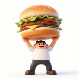 Markiplier lifting a large hamburger