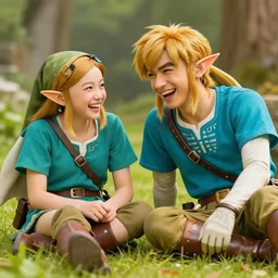 zelda and link laughing on the floor