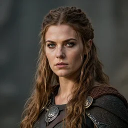 head and shoulders portrait of a barbarian, female, high fantasy, dnd, marvel