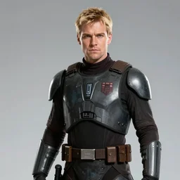 portrait of a man by greg rutkowski, jedi commander, german features, short blond hair, he is about 4 0 years old, straight jaw, manly, tall, wearing the tactical gear of the galactic alliance, star wars expanded universe, artstation hq.