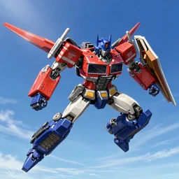 Flight shot of Jetfire from Transformers on a clear sunny day with a blue sky, Transformers Armada, Unicron Trilogy, Jetfire, Skyfire, Battroid Mode, Anime, Robots, Robot, Robot Mode, 8k, ultra realistic, illustration, splash art, Macross Delta Splash Art, Macross Delta, Macross Frontier, Macross Frontier Splash Art, Sakuga, robot mode, rule of thirds, good value control