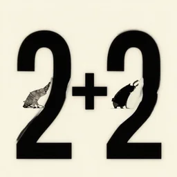 a poster showing the sum of 2 + 2