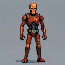 voxel art of the terminator ( 1 9 8 4 )