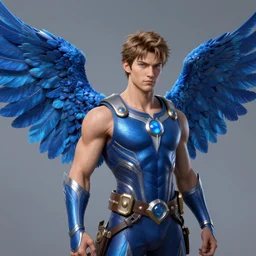 Daniel Sharman with blue wings, hyperdetailed, artstation, cgsociety, 8k