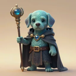 full character potrait of a genetic combination between cute puppy & cthulhu, holding a ceremonial staff, wearing a cloak, zdzislaw beksinski, lewis jones, dariusz zawadzki, wayne barlow, warhammer fantasy, cold hue's, warm tone gradient background, concept art, 4 k, ultra - high - definition