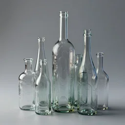 glass bottles 🏘 sculpture of, hiperrealism, artstation, octane render, detailed