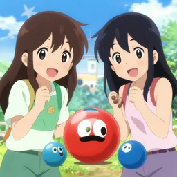 anime scenery, gumball, adorable, friendship, drawn in anime art studio pro