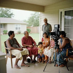 a cinematic photograph of an Indian family inside their suburban house, by Gregory Crewdson, shot on phase one large format digital camera, natural lighting, 8K,