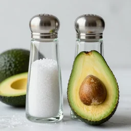 avocado as salt and pepper shaker