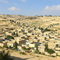 Lively sunny landscape of an palestinian village realistic detailed digital art by Maxwell Boas Jessica Rossier Christian Dimitrov Anton Fadeev trending on Artstation CGSociety rendered in Unreal Engine 4k HQ