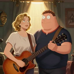 bert jansch meets peter griffin in family guy art style