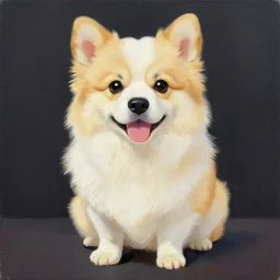 cute dog illustration by artstation oil painting high contrast trending on art station