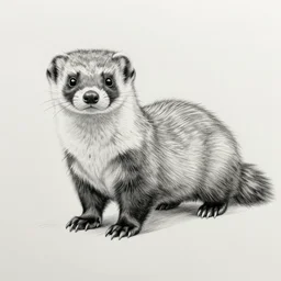 pencil drawing of a weasel