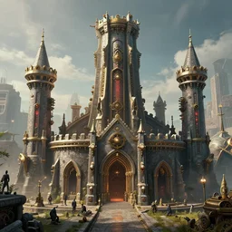 a steampunk version of the citadel from half - life