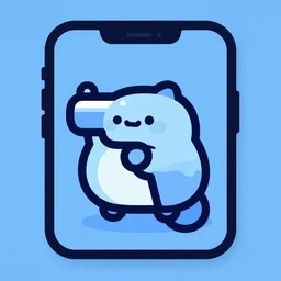 a cute chubby gun stylized digital art, minimalistic, blue scheme, mobile game, arstation