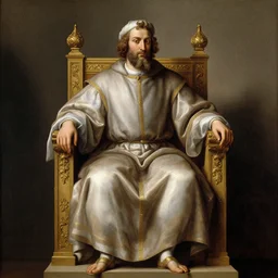 wisened philosopher king resides on his trone, academic portrait by Raffaello Ossola, stunning detail