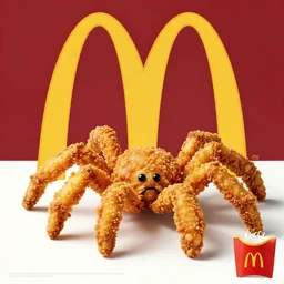 deep fried spider mcdonalds ad. fried spider