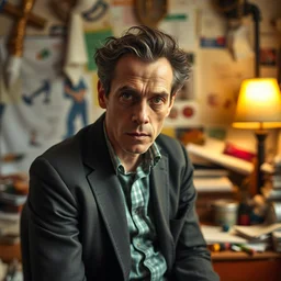 jordan peterson in a messy room