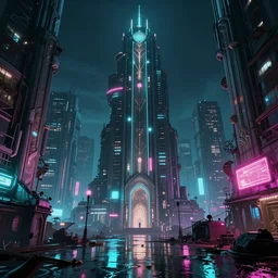 concept art, octane render, a brooding, decrepit dystopian city, reflections, volumetric neon lighting, dramatic, cyan magenta white neon glow, 8 k, ultra - hd, insanely detailed and intricate, hypermaximalist, brutalist habitat 6 7, elegant, ornate, by gerald brom, by syd mead, akihiko yoshida, doug chiang, cinematic