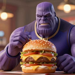 Thanos eating a Big Mac, Bokeh