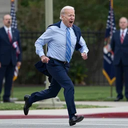 joe biden running around and screaming.