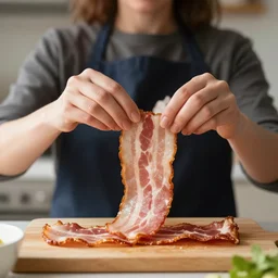 woman made of bacon