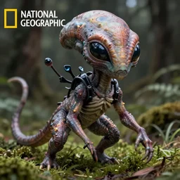 national geographic professional photo of an alien animal, award winning, 4 k, highly detailed