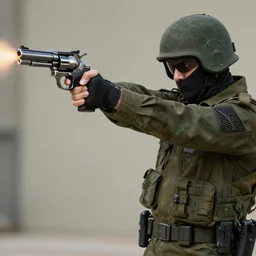revlolver ocelot from metal gear solid snake eater, spinning a handgun, military uniform, action shot, realistic