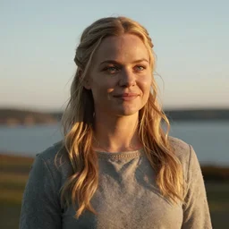 a high quality portrait of Laufey ásdís traustadóttir, 4k, cinematic, golden hour, 50mm
