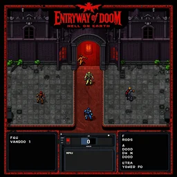 screenshot of the opening area of map 0 1 : entryway of doom ii : hell on earth