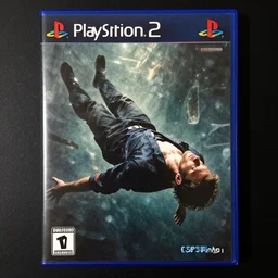 the body floating, game poster printed on playstation 2 video game box , Artwork by Sergey Kolesov, cinematic composition