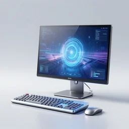 Product design photo for a sci-fi computer from the future