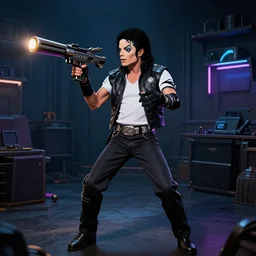 Michael Jackson playing Fortnite in his dark room, real like