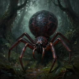 epic hyperdetailed portrait of a haunting 🐙🕷 lurking in the shadows. nightmare, by greg rutkowski, highly detailed portrait, rococo, digital painting, artstation, concept art, smooth, sharp foccus ilustration, artstation hq. intricate, elegant. art by wlop and artgerm and greg rutkowski and alphonse mucha, masterpiece. misty rainforest