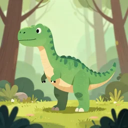 an illustration of a dinosaur k 0. 2 6 5 in the woods, trending on artstation, central composition, very cartoon, shape focus, high detailed, by anton fadeev