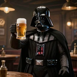 darth vader rising his beer in a tavern, hyperrealistic, unreal engine, octane render, 4 k, detailed, studio lighting, very detailed by clemens ascher and george lucas - n 9