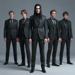 vaporwave, an elegant sophisticated gothic king with long wild dreads wearing a suit, straight on, by artgerm, jamie hewlett, tom bagshaw, gerald brom, 4 k, smooth, hd, substance designer render, full body character concept art,